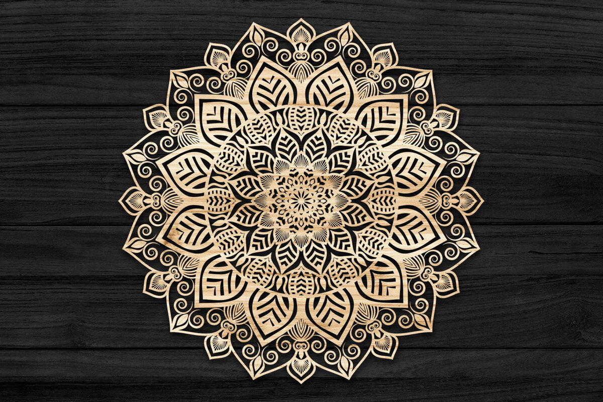 Intra απο ξύλο plywood 3mm-4mm πάχος Τρισδιάστατη Mandala Δίασταση 30x30 cm INTRAFABR-69583470