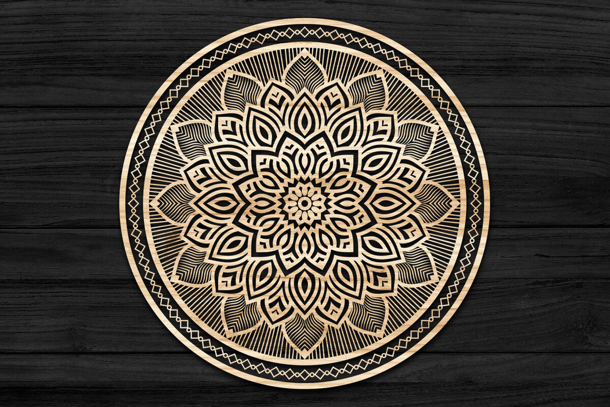 Intra απο ξύλο plywood 3mm-4mm πάχος Τρισδιάστατη Mandala Δίασταση 30x30 cm INTRAFABR-69583790