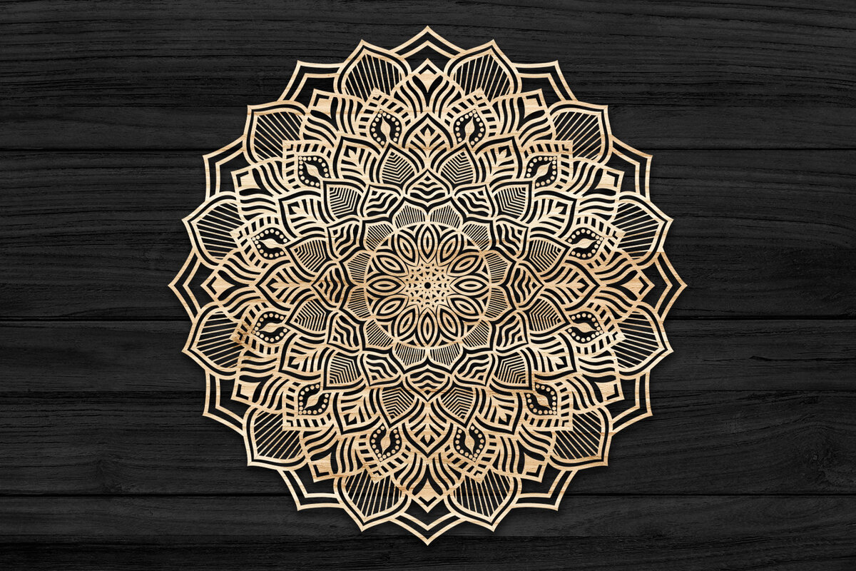 Intra απο ξύλο plywood 3mm-4mm πάχος Τρισδιάστατη Mandala Δίασταση 30x30 cm INTRAFABR-69583922