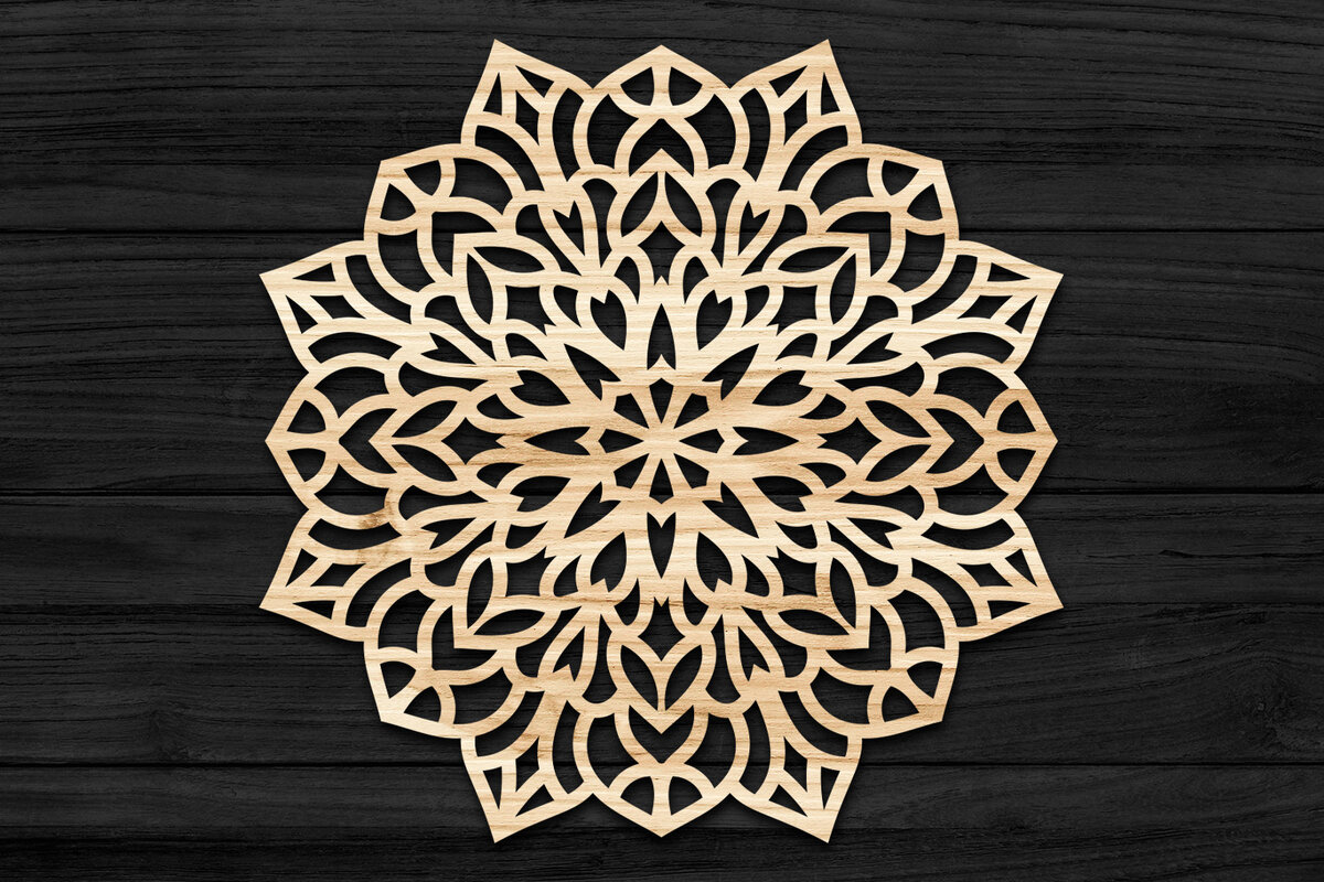 Intra απο ξύλο plywood 3mm-4mm πάχος Τρισδιάστατη Mandala Δίασταση 30x30 cm INTRAFABR-69584204