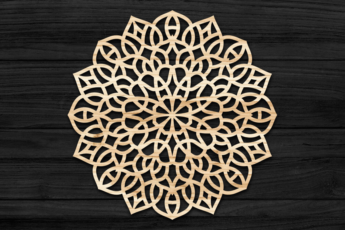 Intra απο ξύλο plywood 3mm-4mm πάχος Τρισδιάστατη Mandala Δίασταση 30x30 cm INTRAFABR-69584955