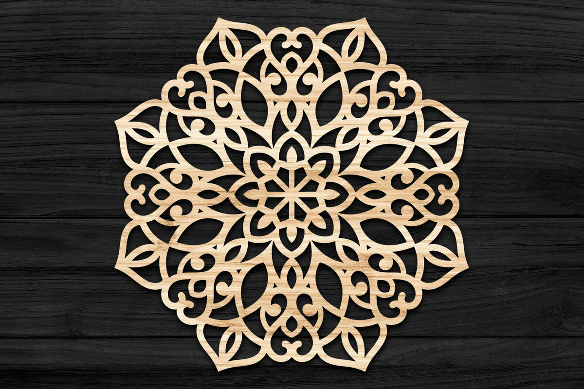 Intra απο ξύλο plywood 3mm-4mm πάχος Τρισδιάστατη Mandala Δίασταση 30x30 cm INTRAFABR-69585130