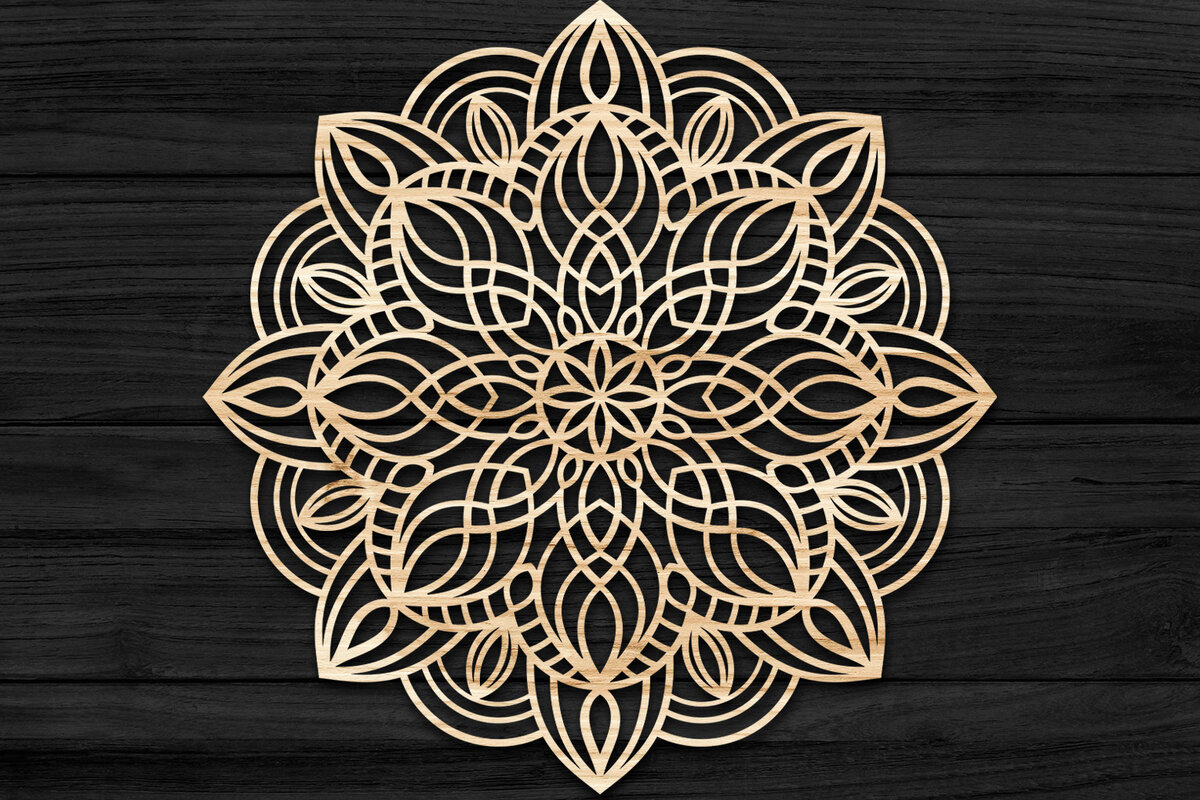 Intra απο ξύλο plywood 3mm-4mm πάχος Τρισδιάστατη Mandala Δίασταση 30x30 cm INTRAFABR-73586107