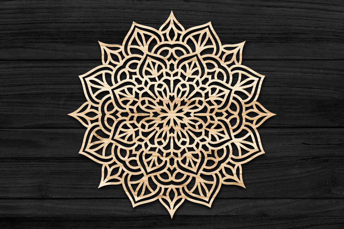 Intra απο ξύλο plywood 3mm-4mm πάχος Τρισδιάστατη Mandala Δίασταση 30x30 cm INTRAFABR-69575702