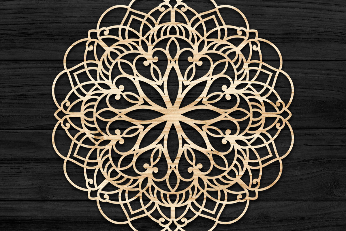 Intra απο ξύλο plywood 3mm-4mm πάχος Τρισδιάστατη Mandala Δίασταση 30x30 cm INTRAFABR-74273045