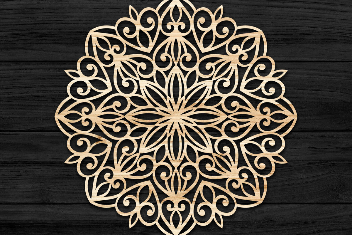 Intra απο ξύλο plywood 3mm-4mm πάχος Τρισδιάστατη Mandala Δίασταση 30x30 cm INTRAFABR-74273221