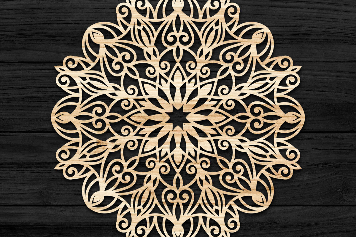 Intra απο ξύλο plywood 3mm-4mm πάχος Τρισδιάστατη Mandala Δίασταση 30x30 cm INTRAFABR-74274000