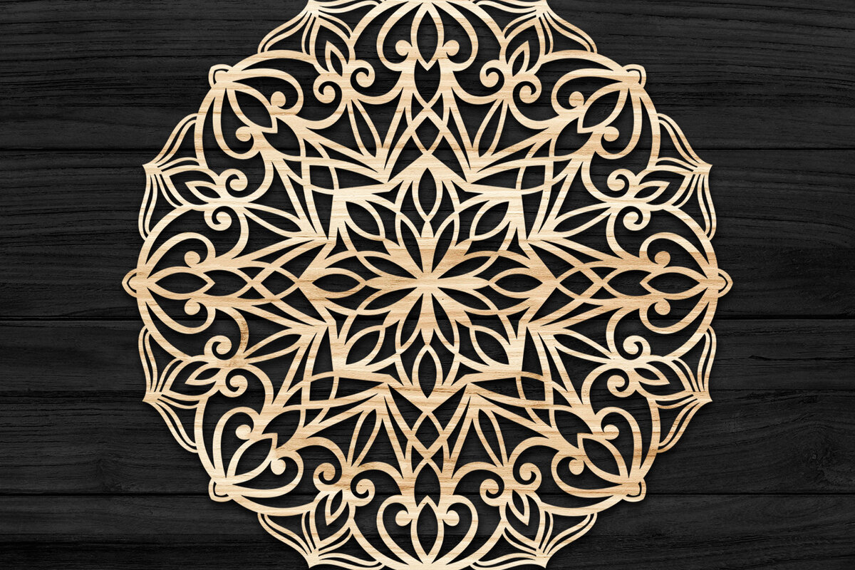 Intra απο ξύλο plywood 3mm-4mm πάχος Τρισδιάστατη Mandala Δίασταση 30x30 cm INTRAFABR-74274555