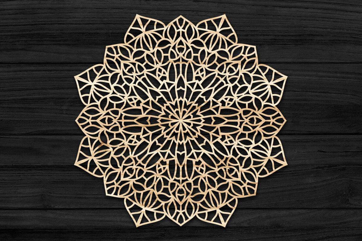 Intra απο ξύλο plywood 3mm-4mm πάχος Τρισδιάστατη Mandala Δίασταση 30x30 cm INTRAFABR-69576239