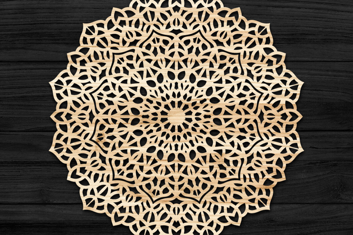 Intra απο ξύλο plywood 3mm-4mm πάχος Τρισδιάστατη Mandala Δίασταση 30x30 cm INTRAFABR-74276879