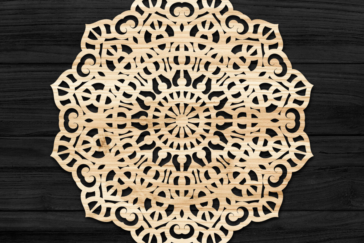 Intra απο ξύλο plywood 3mm-4mm πάχος Τρισδιάστατη Mandala Δίασταση 30x30 cm INTRAFABR-74277245
