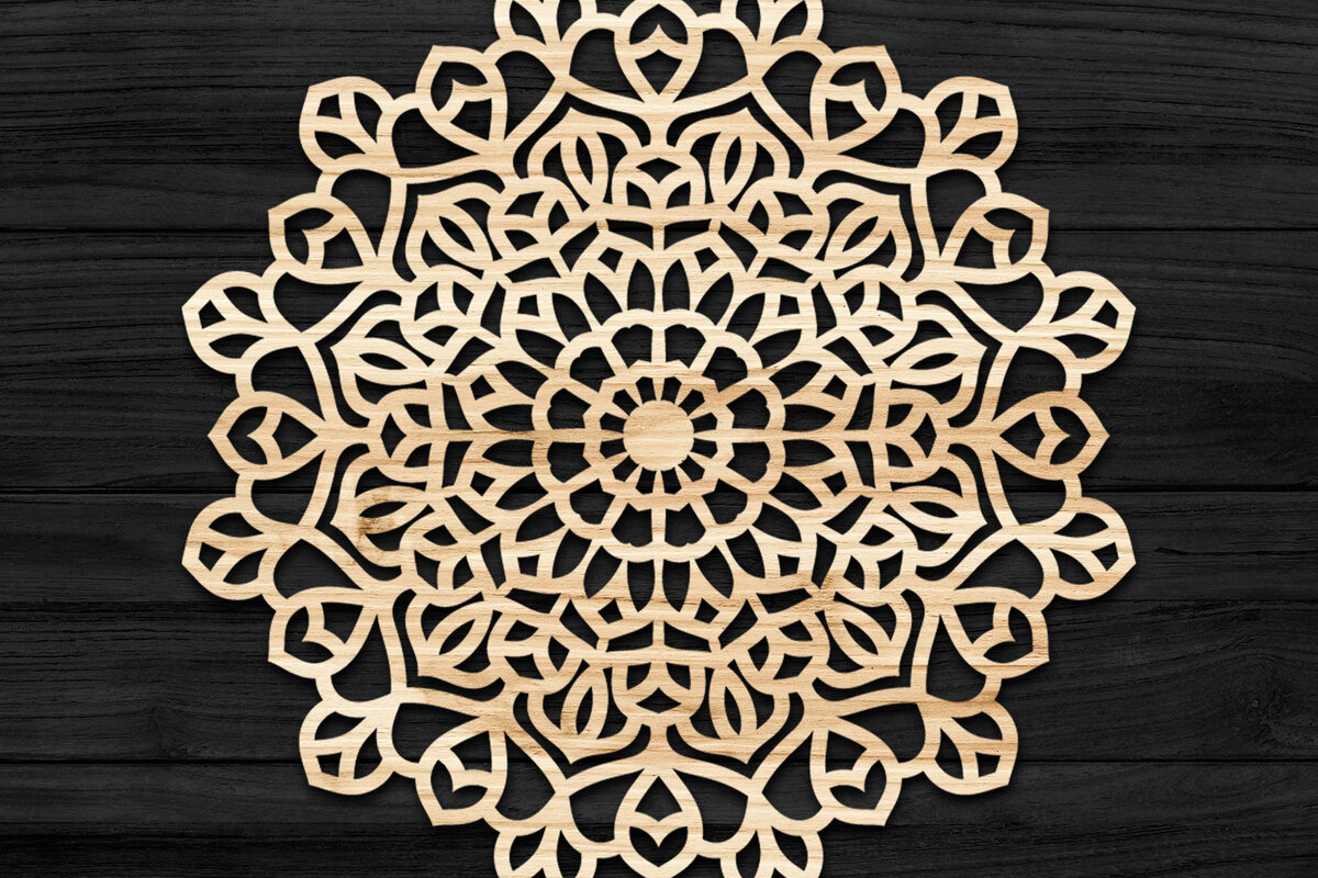 Intra απο ξύλο plywood 3mm-4mm πάχος Τρισδιάστατη Mandala Δίασταση 30x30 cm INTRAFABR-74277930