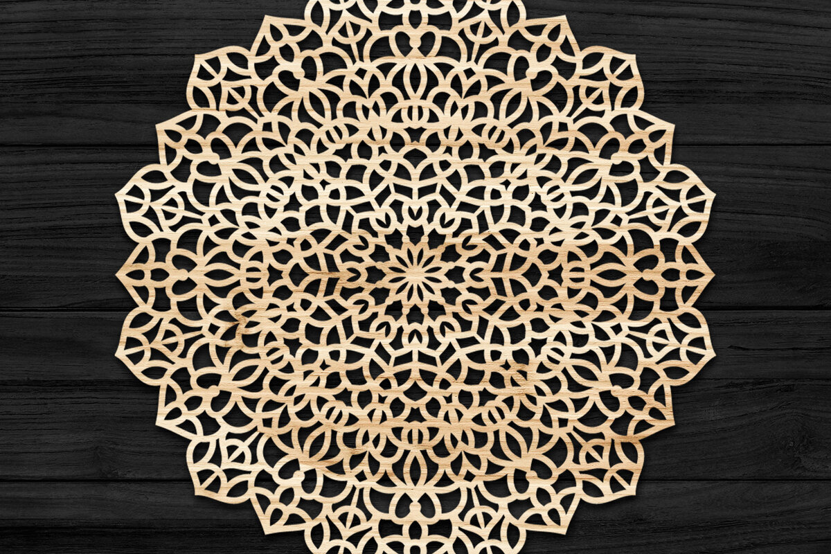 Intra απο ξύλο plywood 3mm-4mm πάχος Τρισδιάστατη Mandala Δίασταση 30x30 cm INTRAFABR-74278095