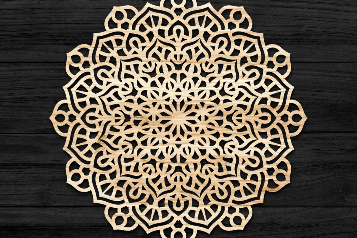 Intra απο ξύλο plywood 3mm-4mm πάχος Τρισδιάστατη Mandala Δίασταση 30x30 cm INTRAFABR-74279574