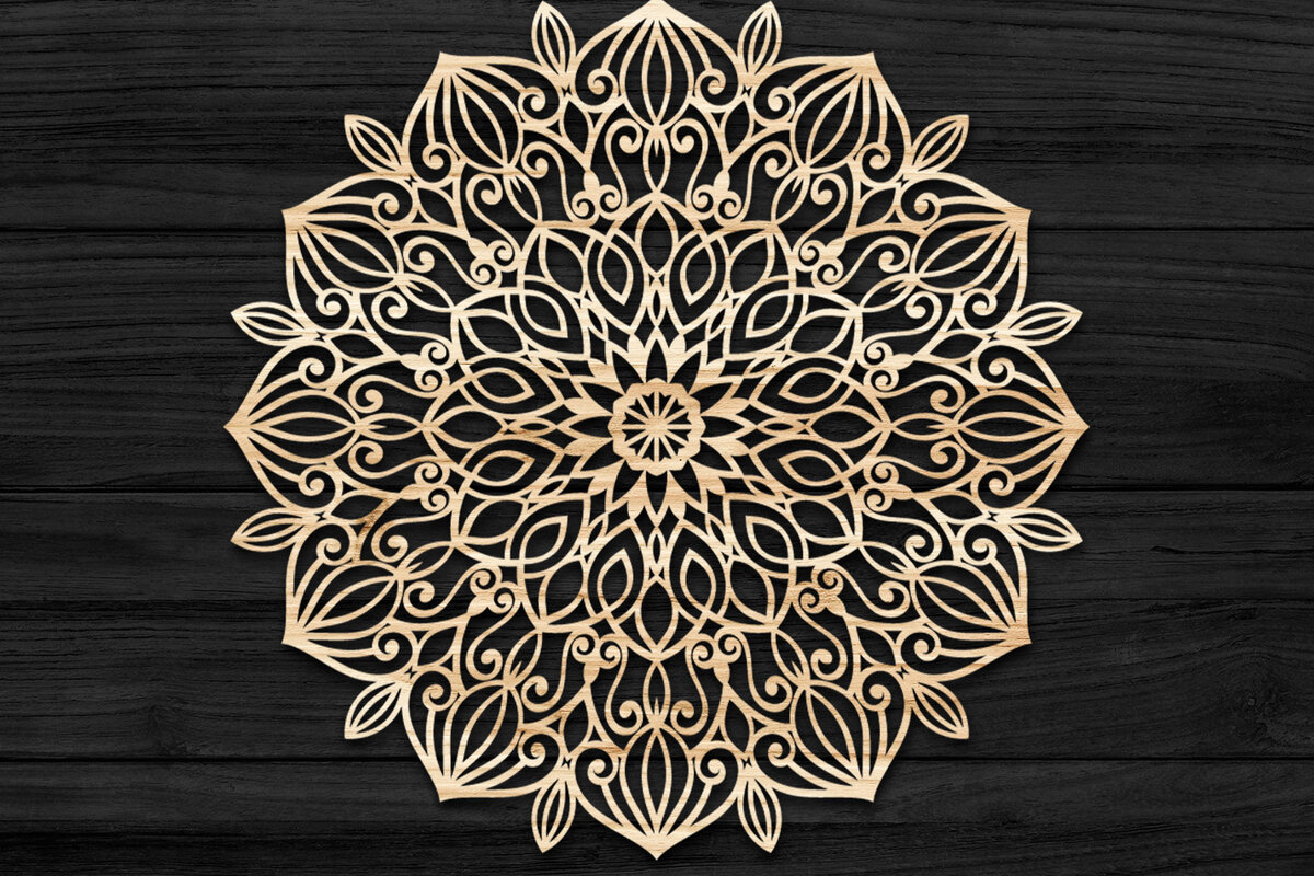 Intra απο ξύλο plywood 3mm-4mm πάχος Τρισδιάστατη Mandala Δίασταση 30x30 cm INTRAFABR-74280328