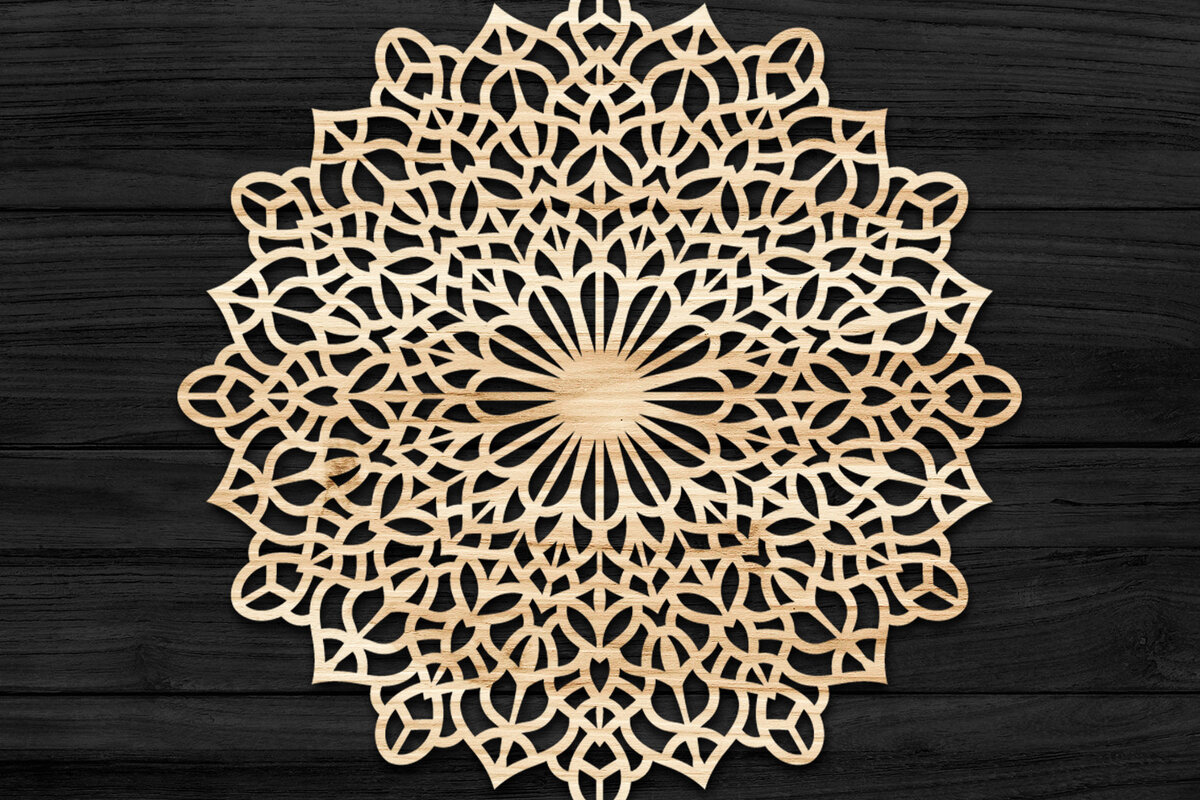 Intra απο ξύλο plywood 3mm-4mm πάχος Τρισδιάστατη Mandala Δίασταση 30x30 cm INTRAFABR-74281879