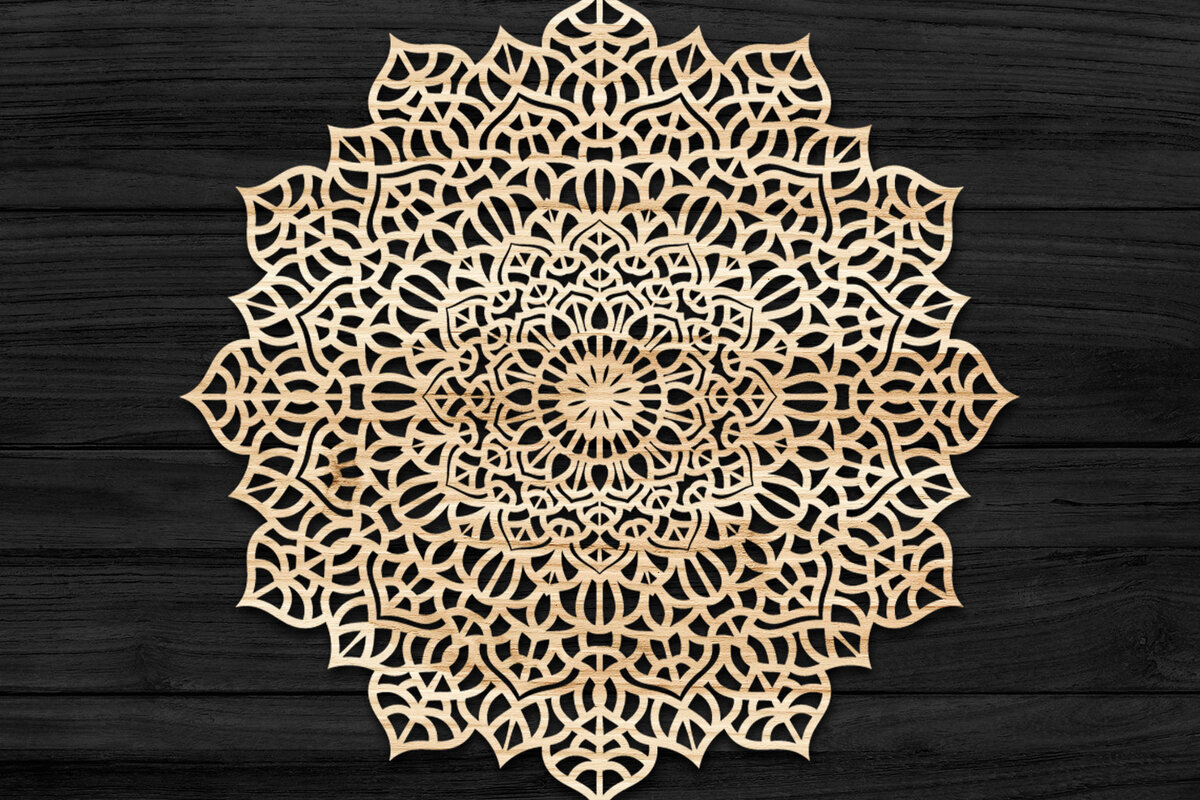 Intra απο ξύλο plywood 3mm-4mm πάχος Τρισδιάστατη Mandala Δίασταση 30x30 cm INTRAFABR-74282219