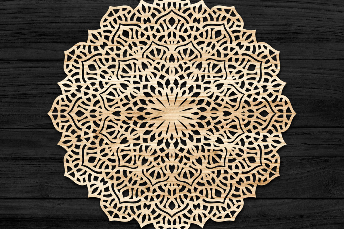 Intra απο ξύλο plywood 3mm-4mm πάχος Τρισδιάστατη Mandala Δίασταση 30x30 cm INTRAFABR-74282707