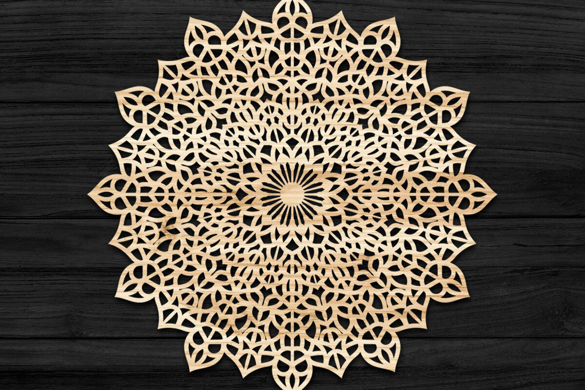 Intra απο ξύλο plywood 3mm-4mm πάχος Τρισδιάστατη Mandala Δίασταση 30x30 cm INTRAFABR-74283143