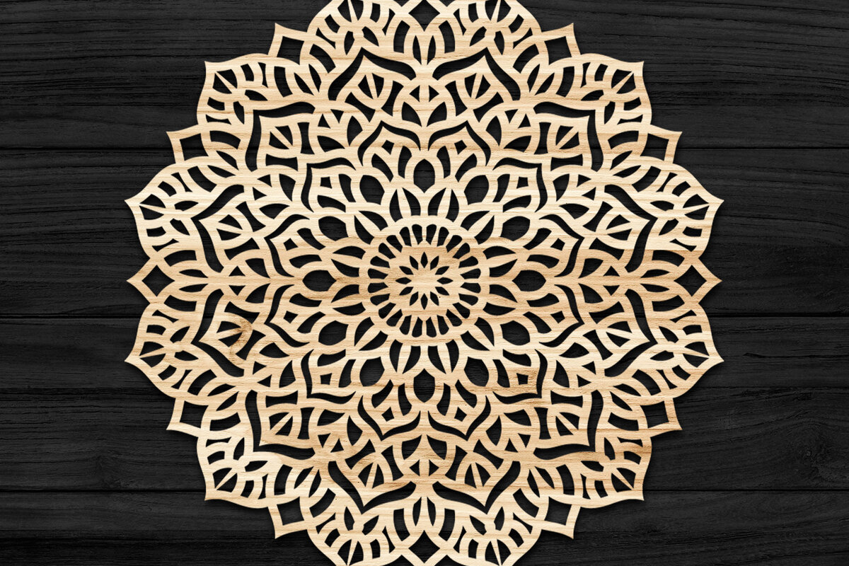 Intra απο ξύλο plywood 3mm-4mm πάχος Τρισδιάστατη Mandala Δίασταση 30x30 cm INTRAFABR-74283303