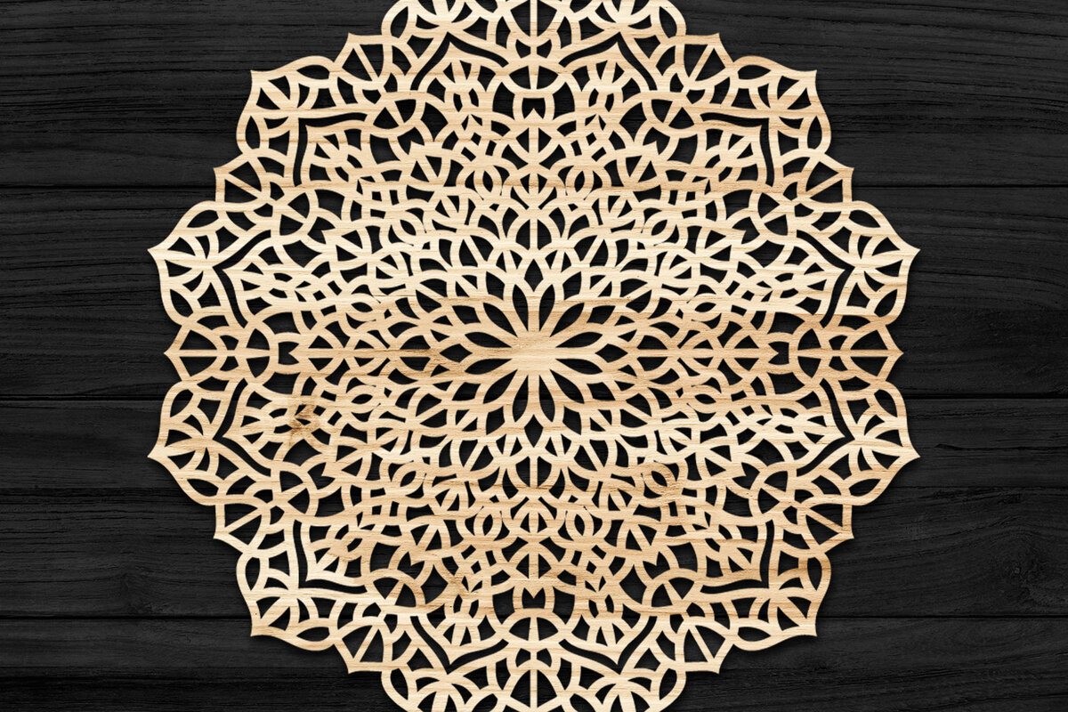 Intra απο ξύλο plywood 3mm-4mm πάχος Τρισδιάστατη Mandala Δίασταση 30x30 cm INTRAFABR-74283783