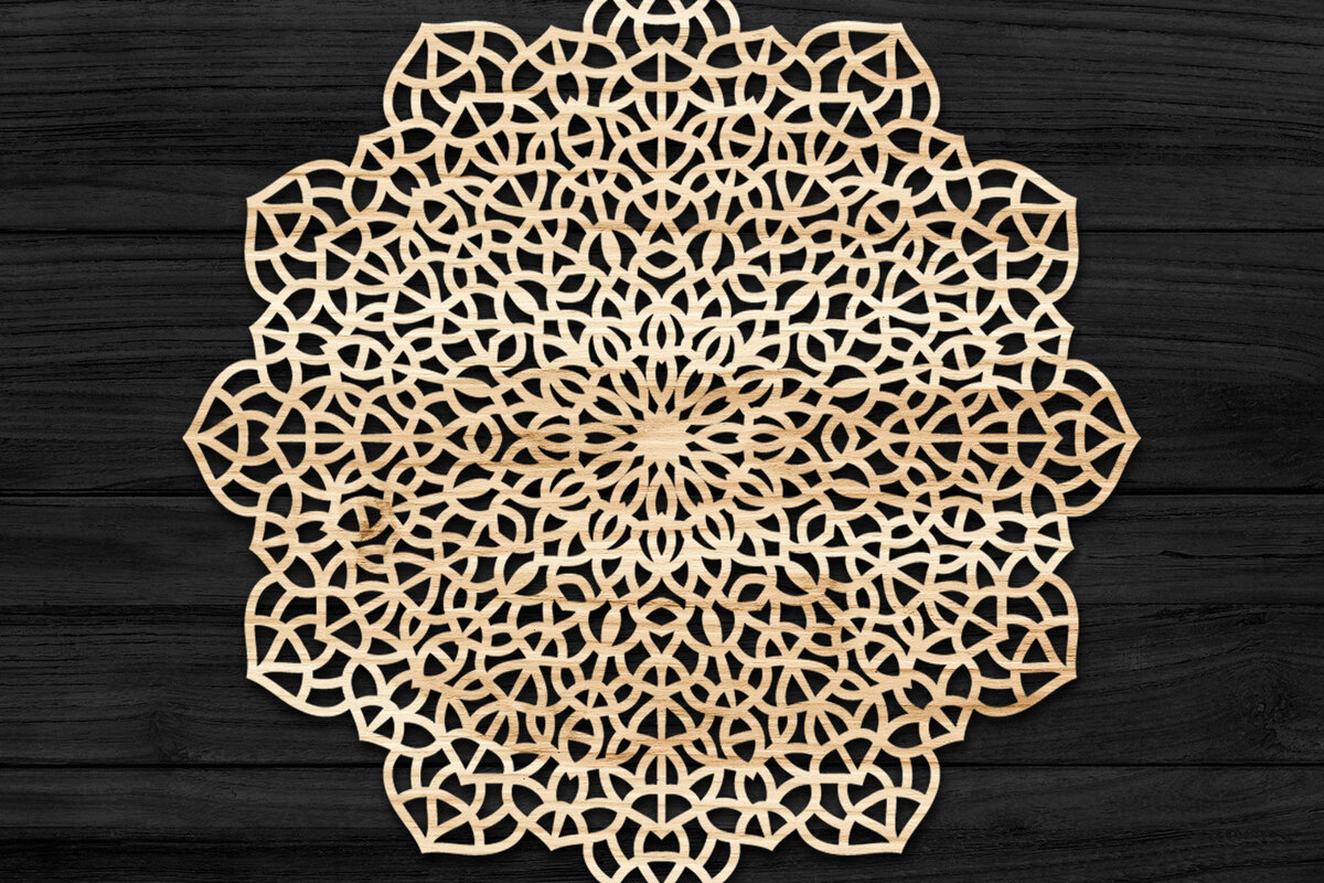 Intra απο ξύλο plywood 3mm-4mm πάχος Τρισδιάστατη Mandala Δίασταση 30x30 cm INTRAFABR-74284176