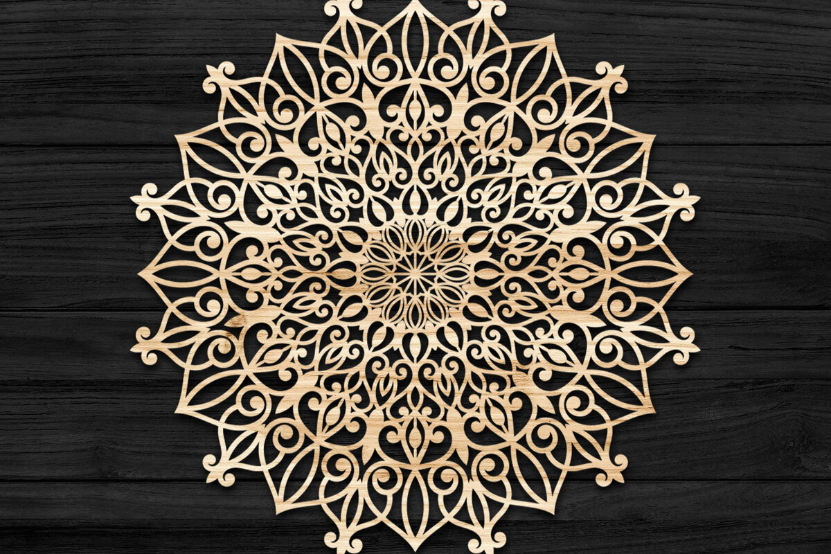 Intra απο ξύλο plywood 3mm-4mm πάχος Τρισδιάστατη Mandala Δίασταση 30x30 cm INTRAFABR-74284631
