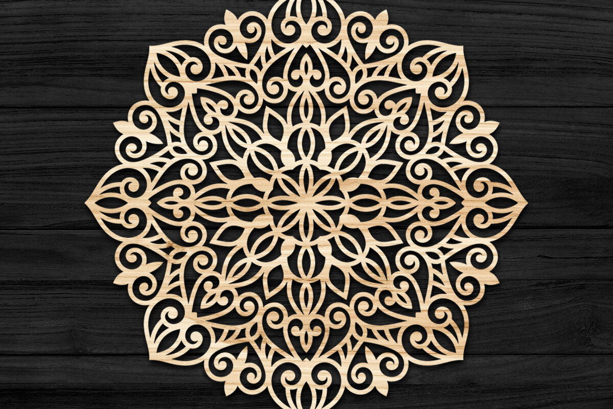 Intra απο ξύλο plywood 3mm-4mm πάχος Τρισδιάστατη Mandala Δίασταση 30x30 cm INTRAFABR-74285386