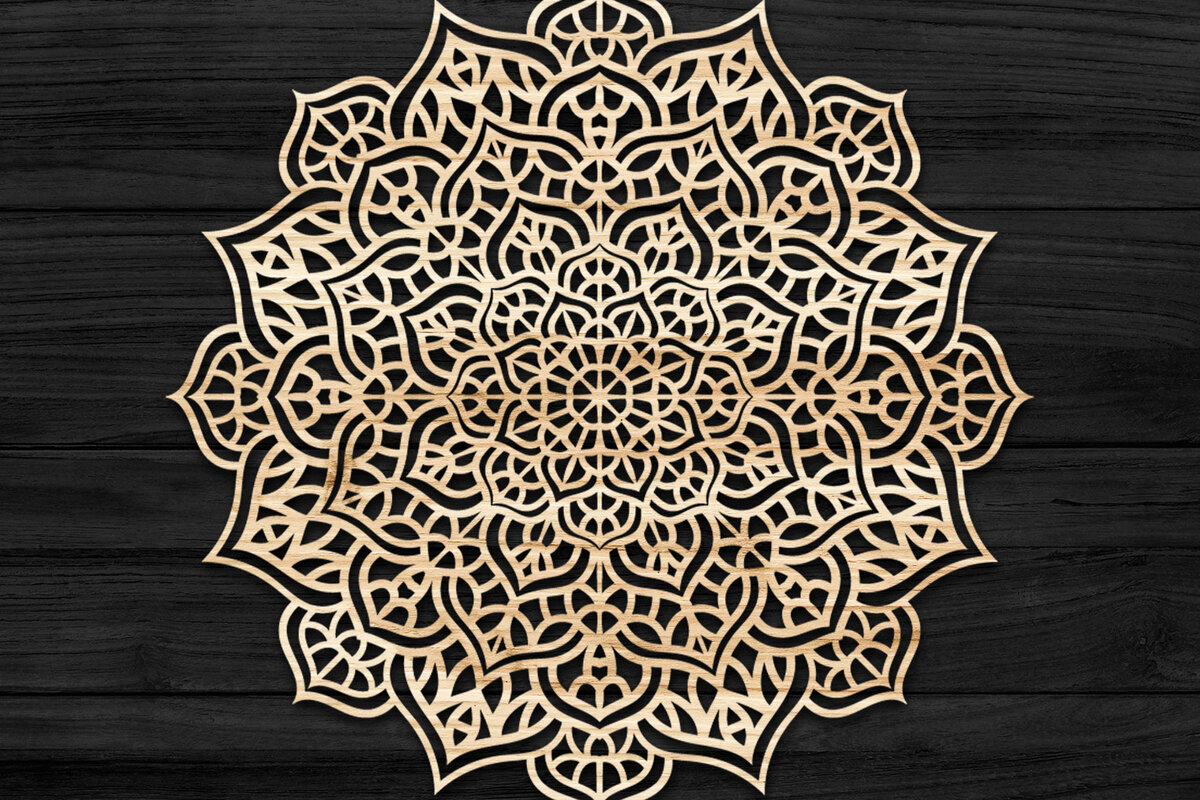 Intra απο ξύλο plywood 3mm-4mm πάχος Τρισδιάστατη Mandala Δίασταση 30x30 cm INTRAFABR-74285772