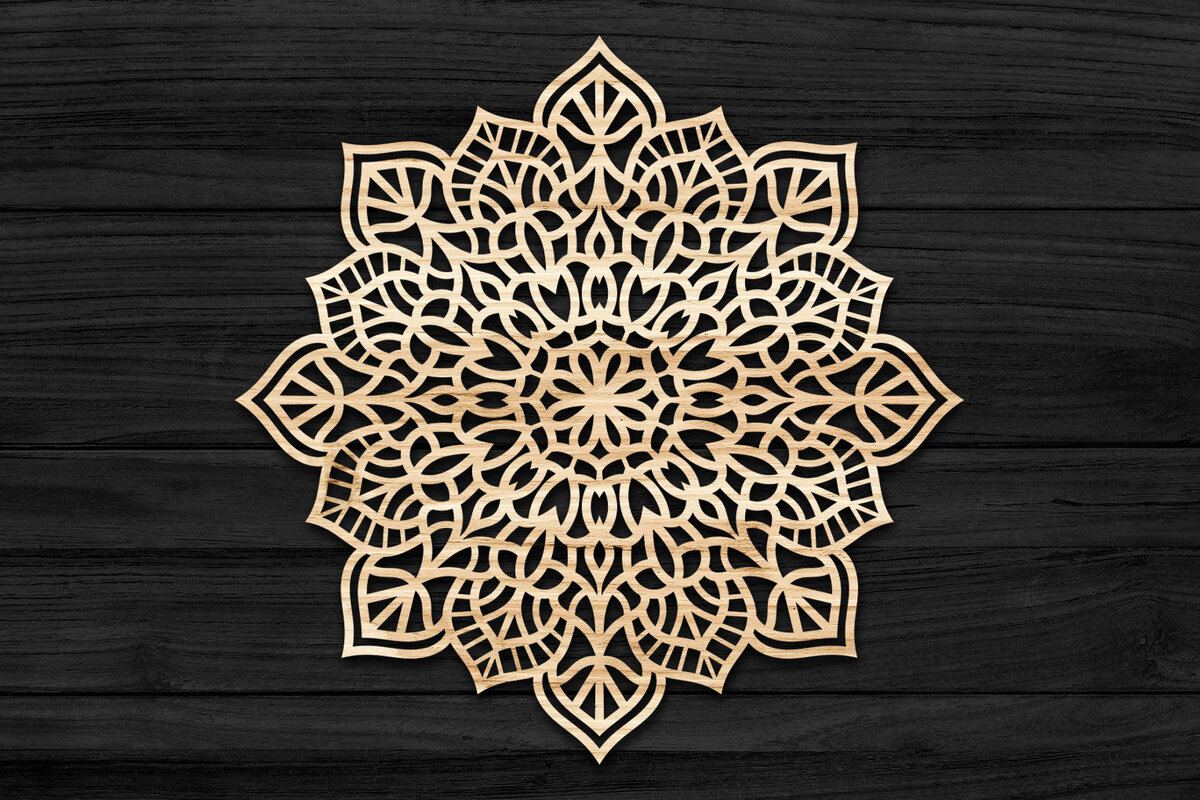 Intra απο ξύλο plywood 3mm-4mm πάχος Τρισδιάστατη Mandala Δίασταση 30x30 cm INTRAFABR-69573010