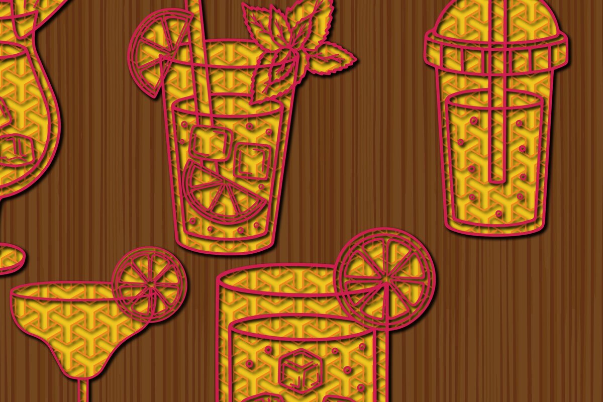 Intra απο ξύλο plywood 3mm-4mm πάχος 3D Mandala Summer Cocktails Δίασταση 30x30 cm INTRAFABR-36616138