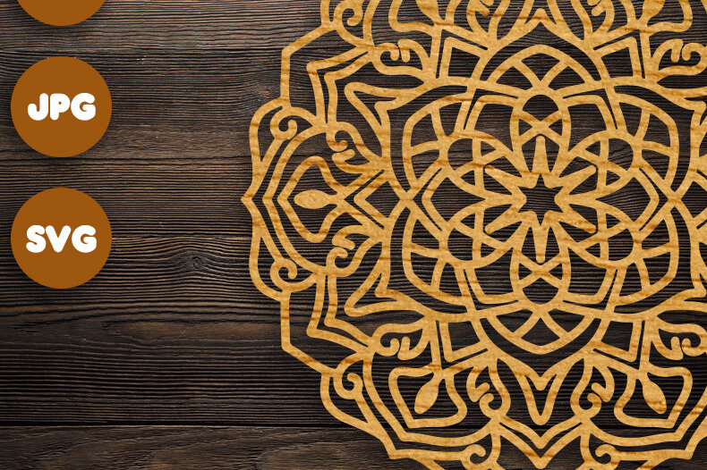 Intra απο ξύλο plywood 3mm-4mm πάχος 3D Mandala για Δίασταση 30x30 cm INTRAFABR-70776238