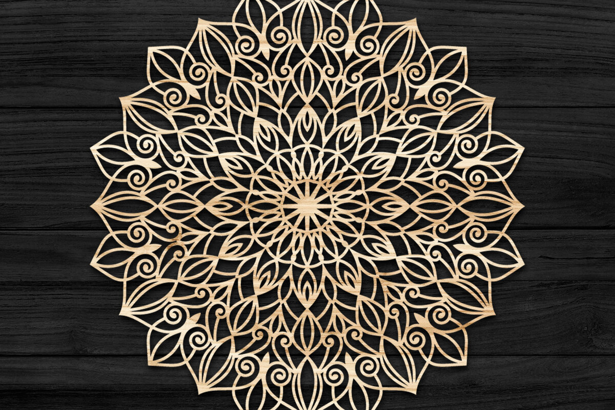 Intra απο ξύλο plywood 3mm-4mm πάχος 3D Mandala για το Cricu Δίασταση 30x30 cm INTRAFABR-74280145