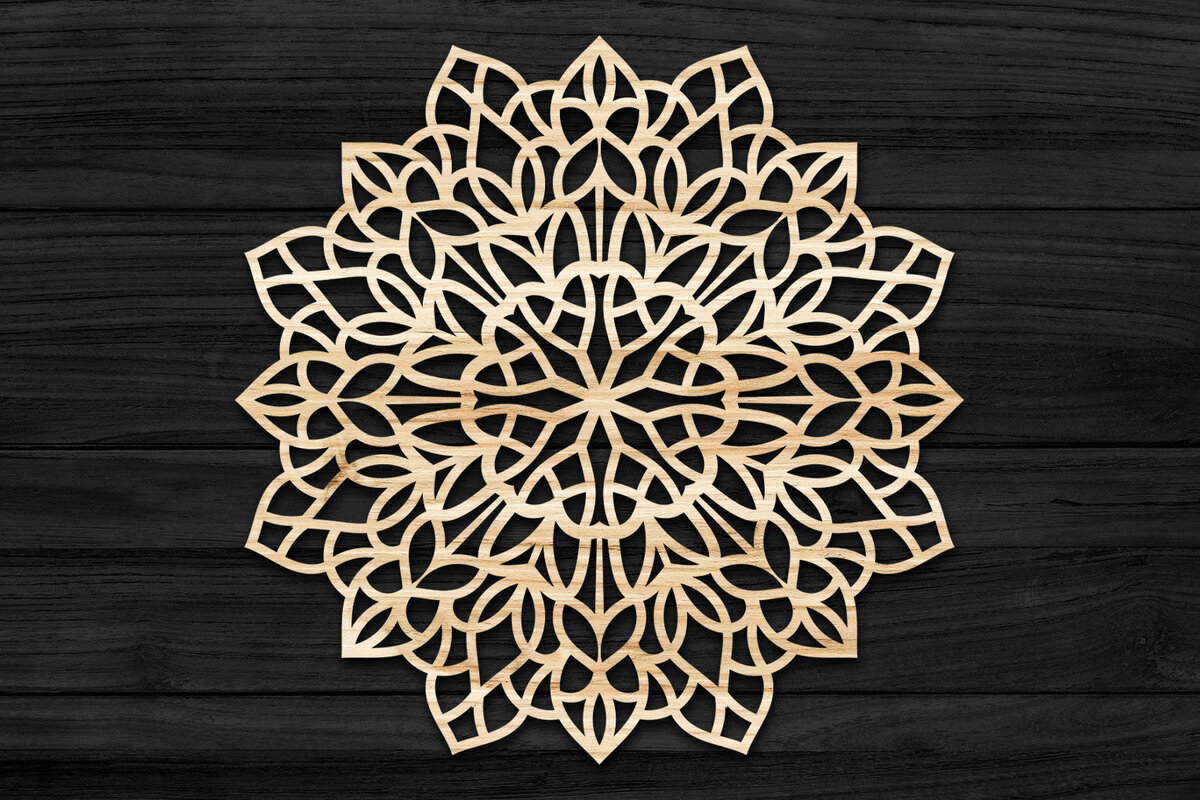 Intra απο ξύλο plywood 3mm-4mm πάχος 3D Mandala για Cricut Δίασταση 30x30 cm INTRAFABR-69577545