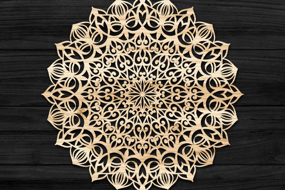 Intra απο ξύλο plywood 3mm-4mm πάχος 3D Mandala για Cricut Δίασταση 30x30 cm INTRAFABR-73702393