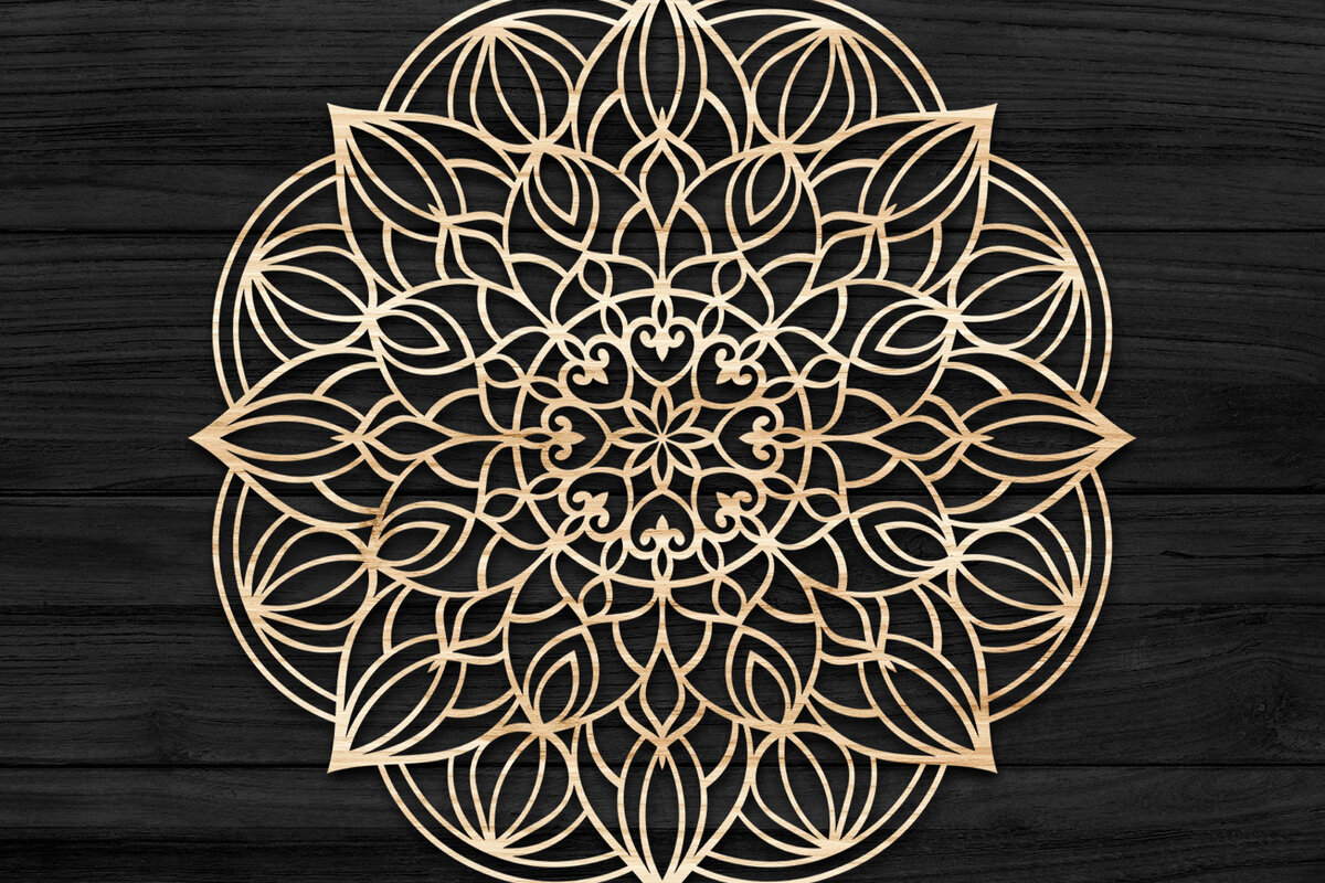 Intra απο ξύλο plywood 3mm-4mm πάχος 3D Mandala για Cricut Δίασταση 30x30 cm INTRAFABR-73705156