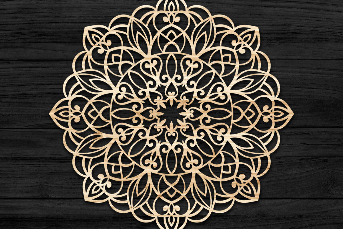 Intra απο ξύλο plywood 3mm-4mm πάχος 3D Mandala για Cricut Δίασταση 30x30 cm INTRAFABR-73705709