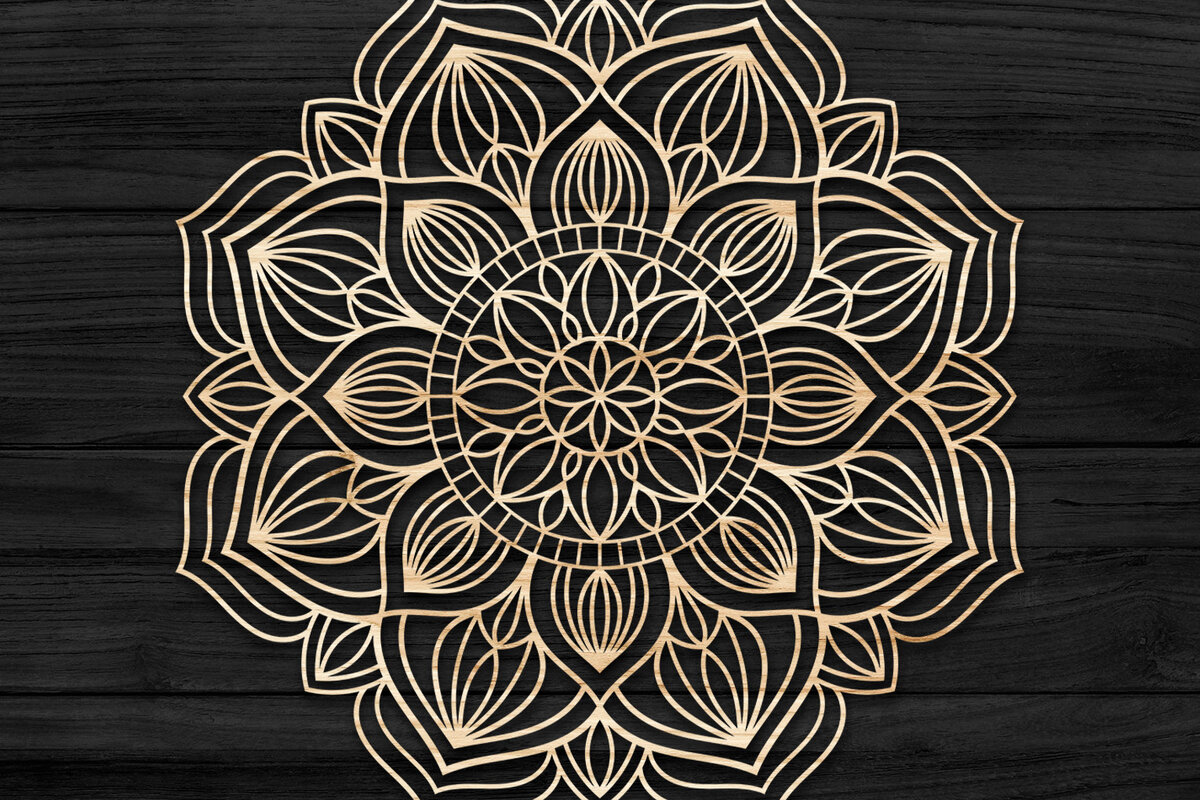 Intra απο ξύλο plywood 3mm-4mm πάχος 3D Mandala για Cricut Δίασταση 30x30 cm INTRAFABR-73705732