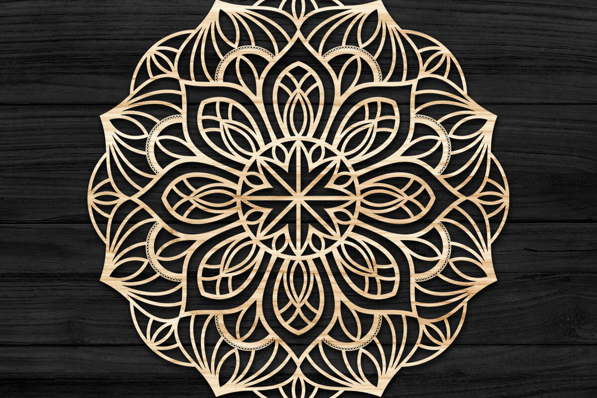 Intra απο ξύλο plywood 3mm-4mm πάχος 3D Mandala για Cricut Δίασταση 30x30 cm INTRAFABR-73705749