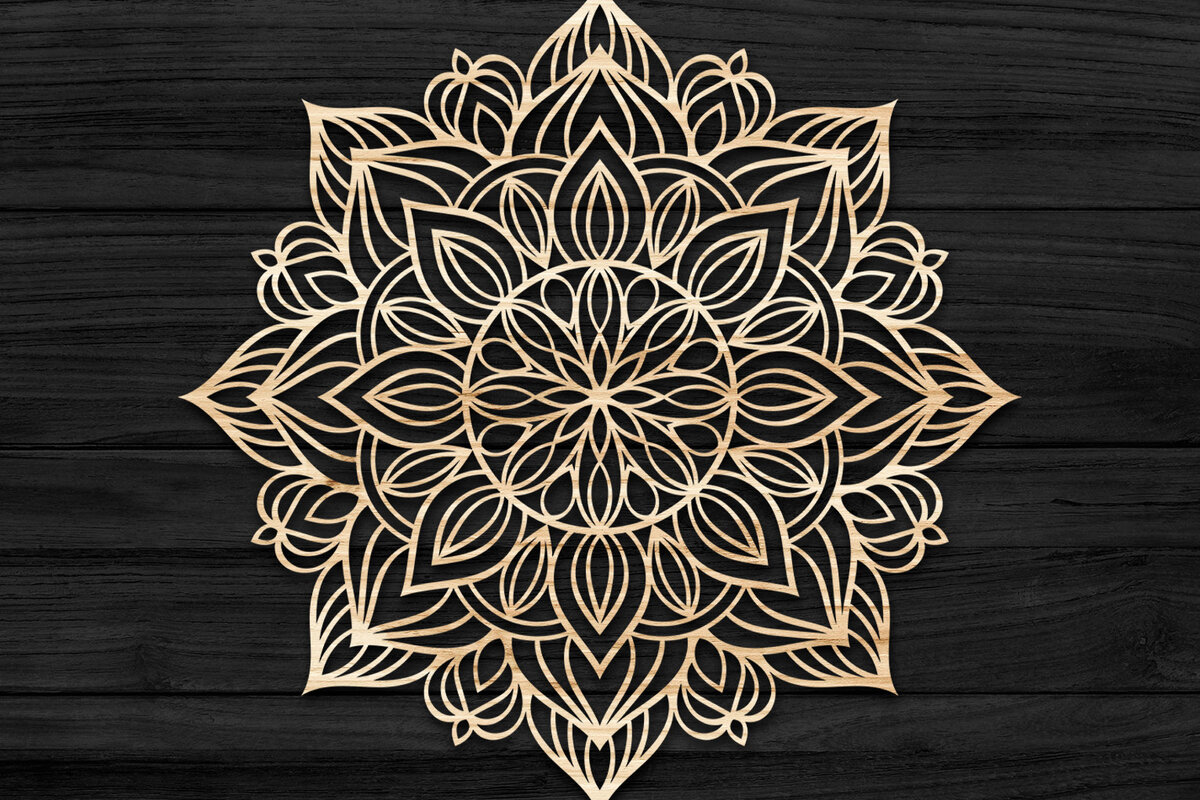 Intra απο ξύλο plywood 3mm-4mm πάχος 3D Mandala για Cricut Δίασταση 30x30 cm INTRAFABR-73705780