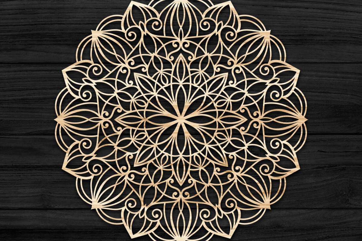 Intra απο ξύλο plywood 3mm-4mm πάχος 3D Mandala για Cricut Δίασταση 30x30 cm INTRAFABR-73705800