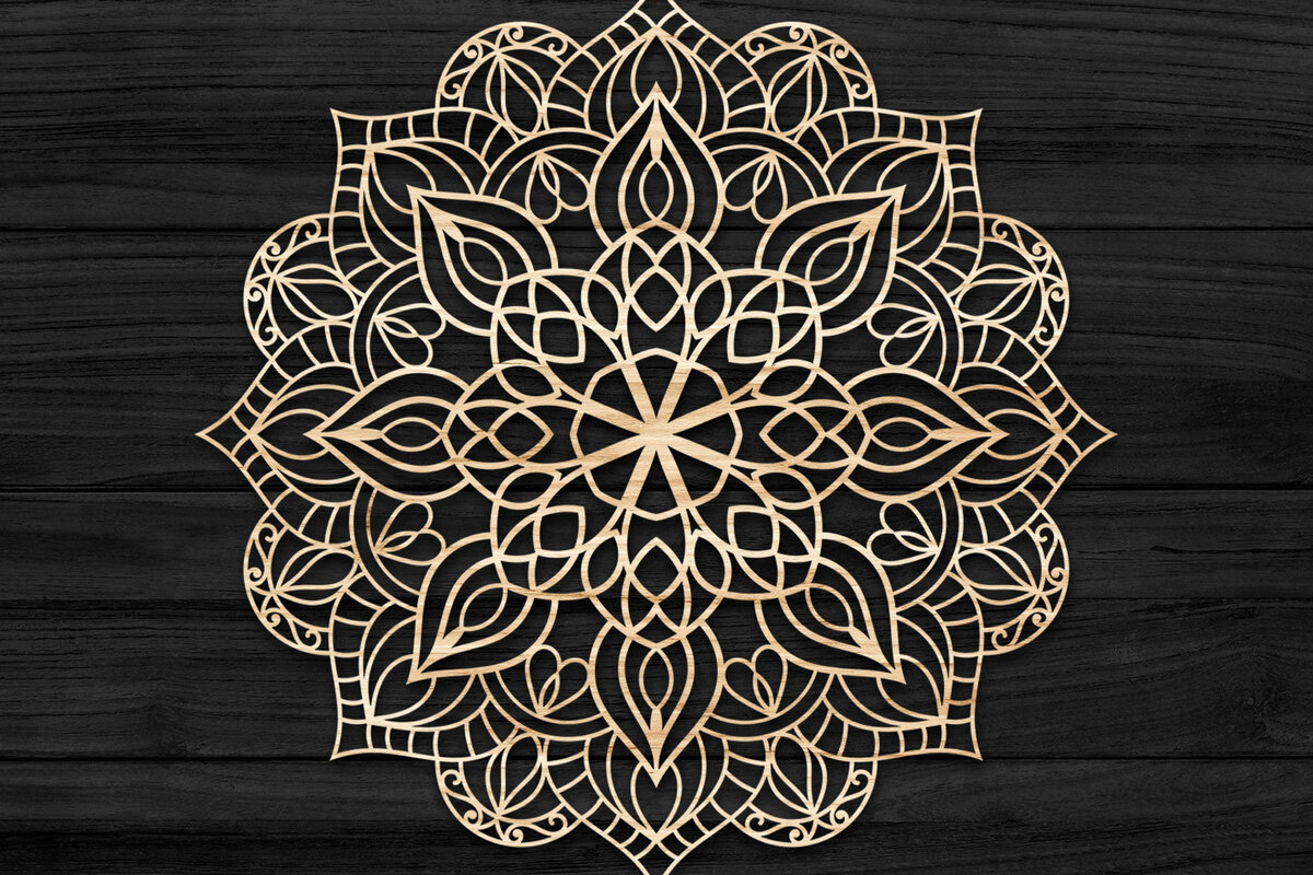 Intra απο ξύλο plywood 3mm-4mm πάχος 3D Mandala για Cricut Δίασταση 30x30 cm INTRAFABR-73706058