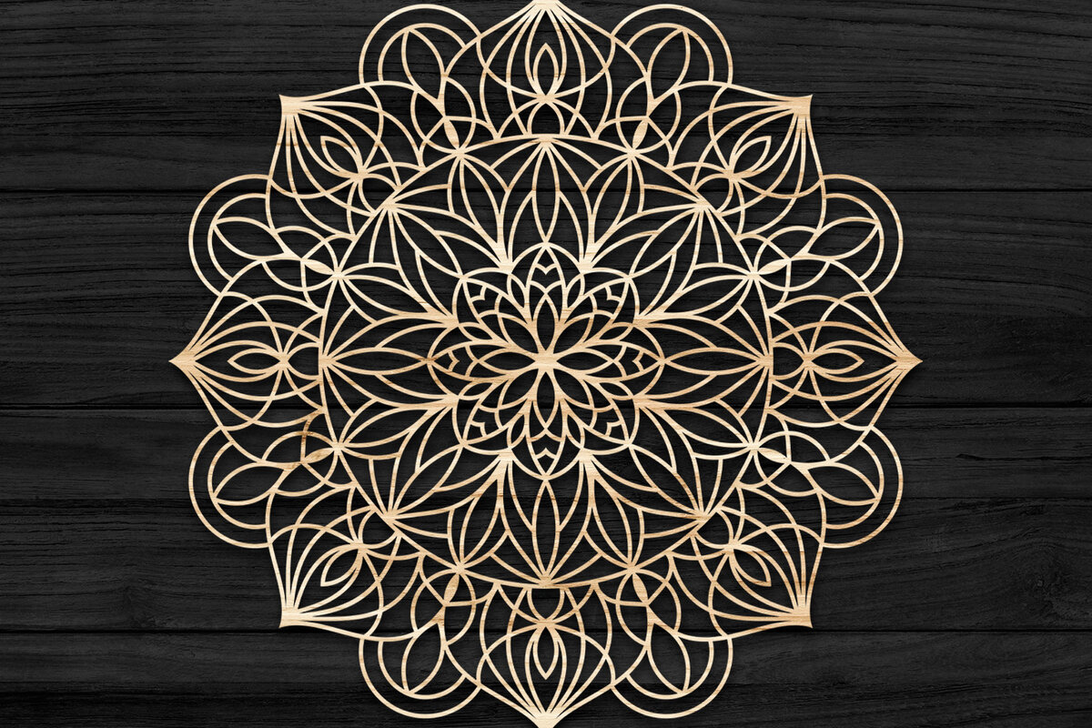 Intra απο ξύλο plywood 3mm-4mm πάχος 3D Mandala για Cricut Δίασταση 30x30 cm INTRAFABR-73706061