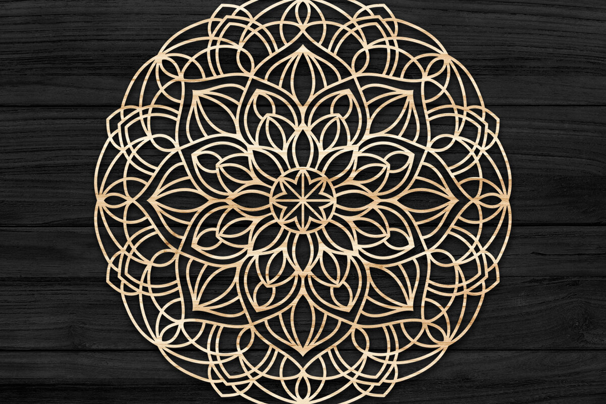 Intra απο ξύλο plywood 3mm-4mm πάχος 3D Mandala για Cricut Δίασταση 30x30 cm INTRAFABR-73772446