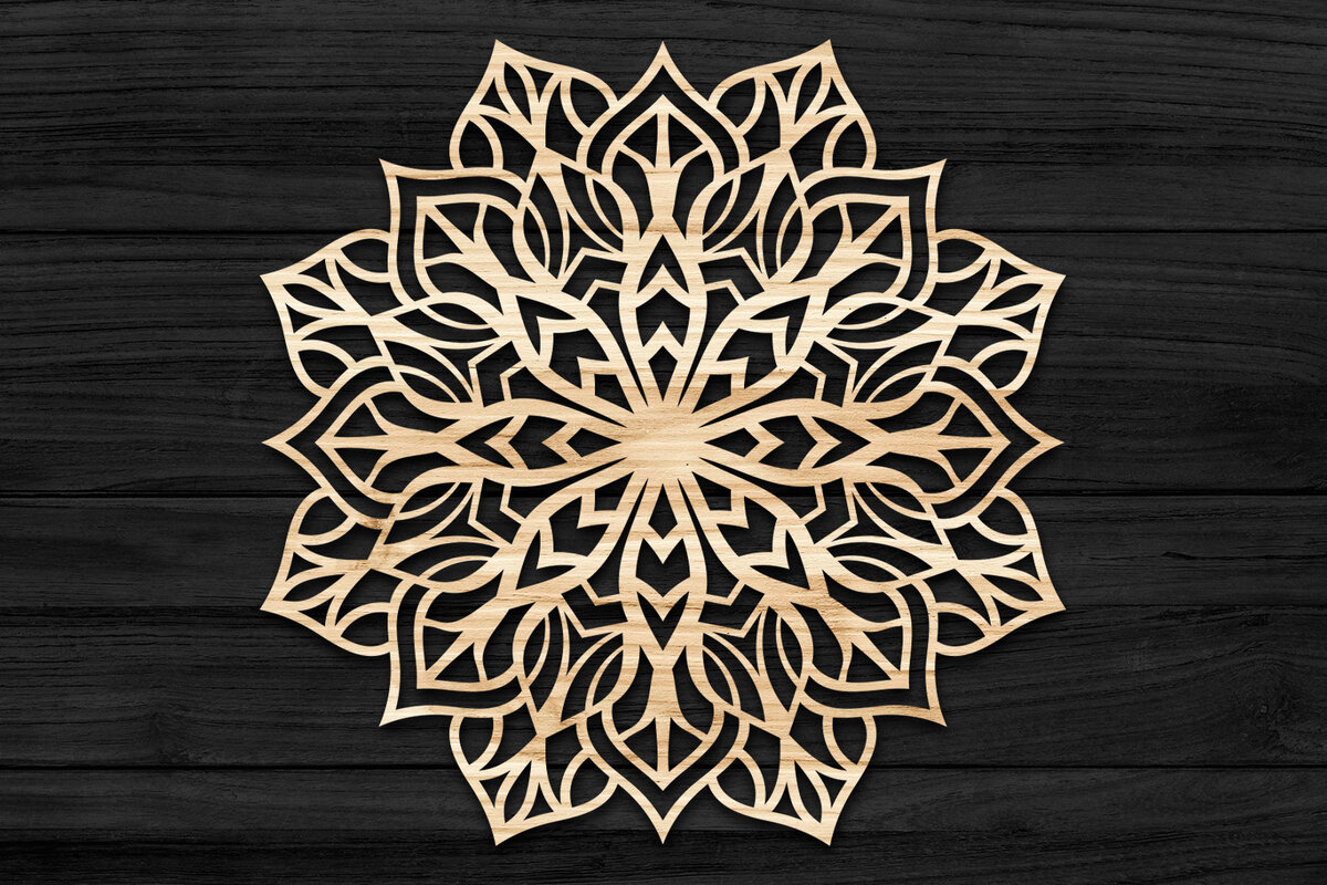 Intra απο ξύλο plywood 3mm-4mm πάχος 3D Mandala για Cricut Δίασταση 30x30 cm INTRAFABR-69578401