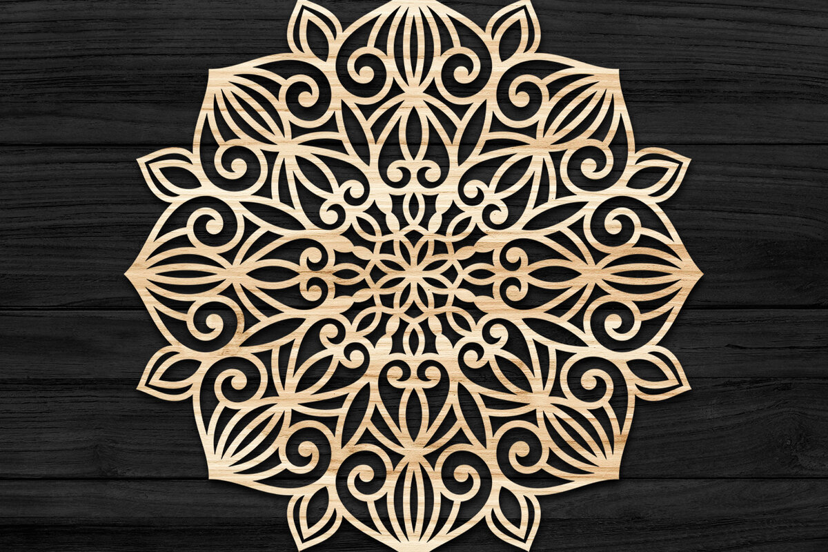 Intra απο ξύλο plywood 3mm-4mm πάχος 3D Mandala για Cricut Δίασταση 30x30 cm INTRAFABR-74274259