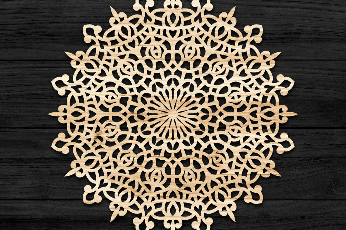 Intra απο ξύλο plywood 3mm-4mm πάχος 3D Mandala για Cricut Δίασταση 30x30 cm INTRAFABR-74277072