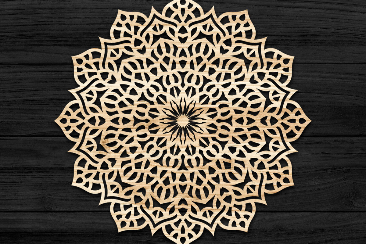 Intra απο ξύλο plywood 3mm-4mm πάχος 3D Mandala για Cricut Δίασταση 30x30 cm INTRAFABR-74278383