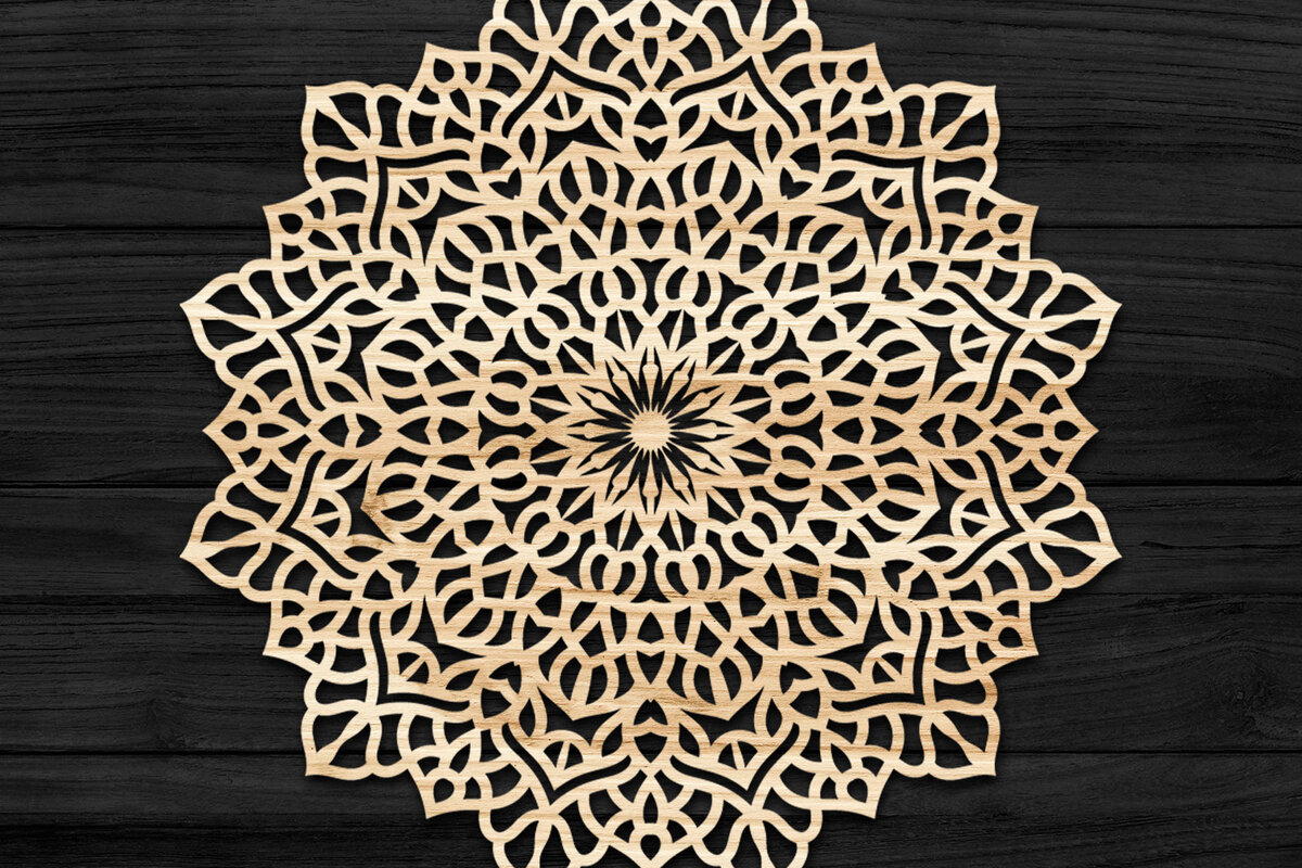 Intra απο ξύλο plywood 3mm-4mm πάχος 3D Mandala για Cricut Δίασταση 30x30 cm INTRAFABR-74278893