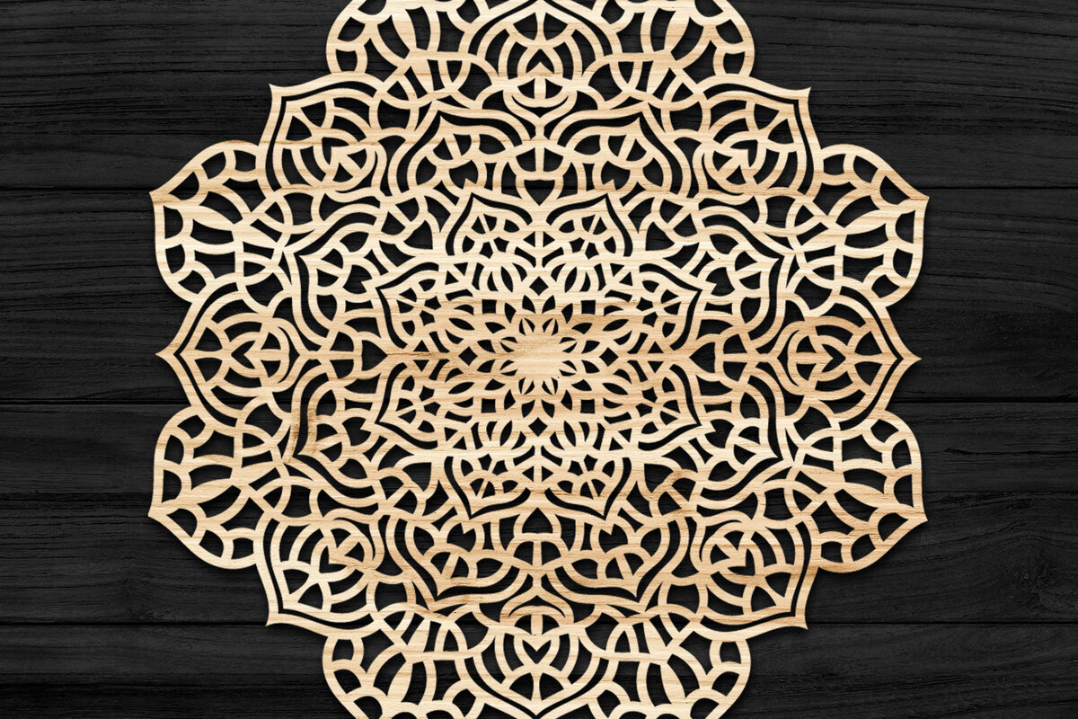 Intra απο ξύλο plywood 3mm-4mm πάχος 3D Mandala για Cricut Δίασταση 30x30 cm INTRAFABR-74285725
